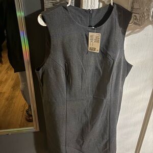 SLEEVELESS TWILL DRESS